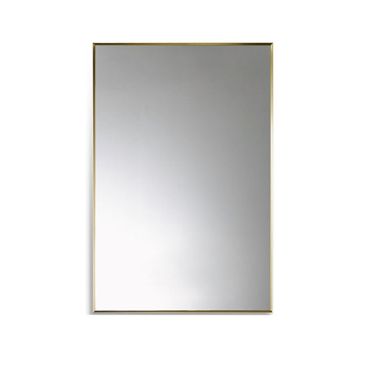 Elegant Sassi 24" Brushed Gold Aluminum Rectangular Vanity Mirror