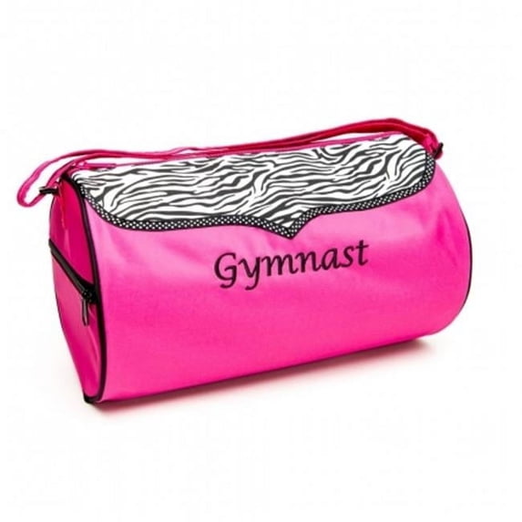 Sassi Designs 8 x 14 in. Gymnast Zebra Trim Hot Pink Roll Duffel Bag