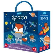 Sassi Q-Box - Space - Read-Play-Learn Galaxy Set, 40pc Puzzle, Booklet, 10 Outer Space Figures, Storage Box, Interactive Educational Fun, Kids 4+