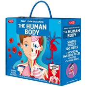 Sassi Travel, Learn & Explore - The Human Body - 200pc Shaped Puzzle & 32-Page Book, Educational Set, Facts About Bodily Systems, N.E. 2024 Kids 6+