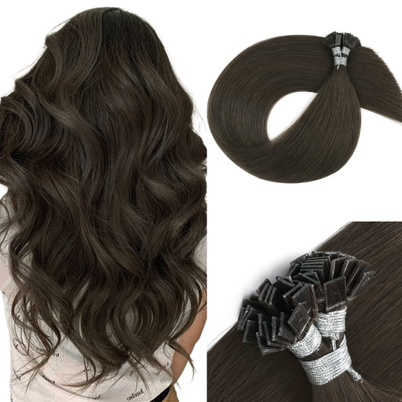 Sassina Hair Keratin Bond Flat Tip Extensions 100% Virgin Hair 2A# Dark Chocolate Brown 22 Inch