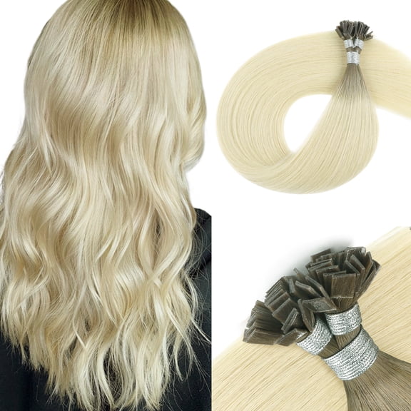 Sassina Hair Keratin Bond Flat Tip Extensions 100% Virgin Hair Rooted Color R3/60# 18 Inch
