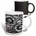 thumbnail image 1 of 3drose, Sassy Black and White Lace Print Perfect for Bachelorette or Lingerie Parties, 11oz Magic Transforming Mug, 1 of 7