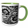 thumbnail image 1 of 3drose, Sassy Black and White Lace Print Perfect for Bachelorette or Lingerie Parties, 15oz Two-tone Green Mug, 1 of 6