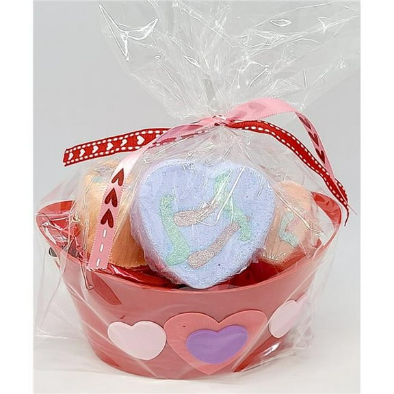 Sassy Bubbles RedValBasket Valentines Day Fizzie Hearts Bubble Bath Red Basket