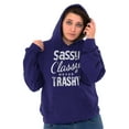 thumbnail image 1 of Sassy Classy Never Trashy Sarcastic Hoodie Sweatshirt Women Brisco Brands S, 1 of 6