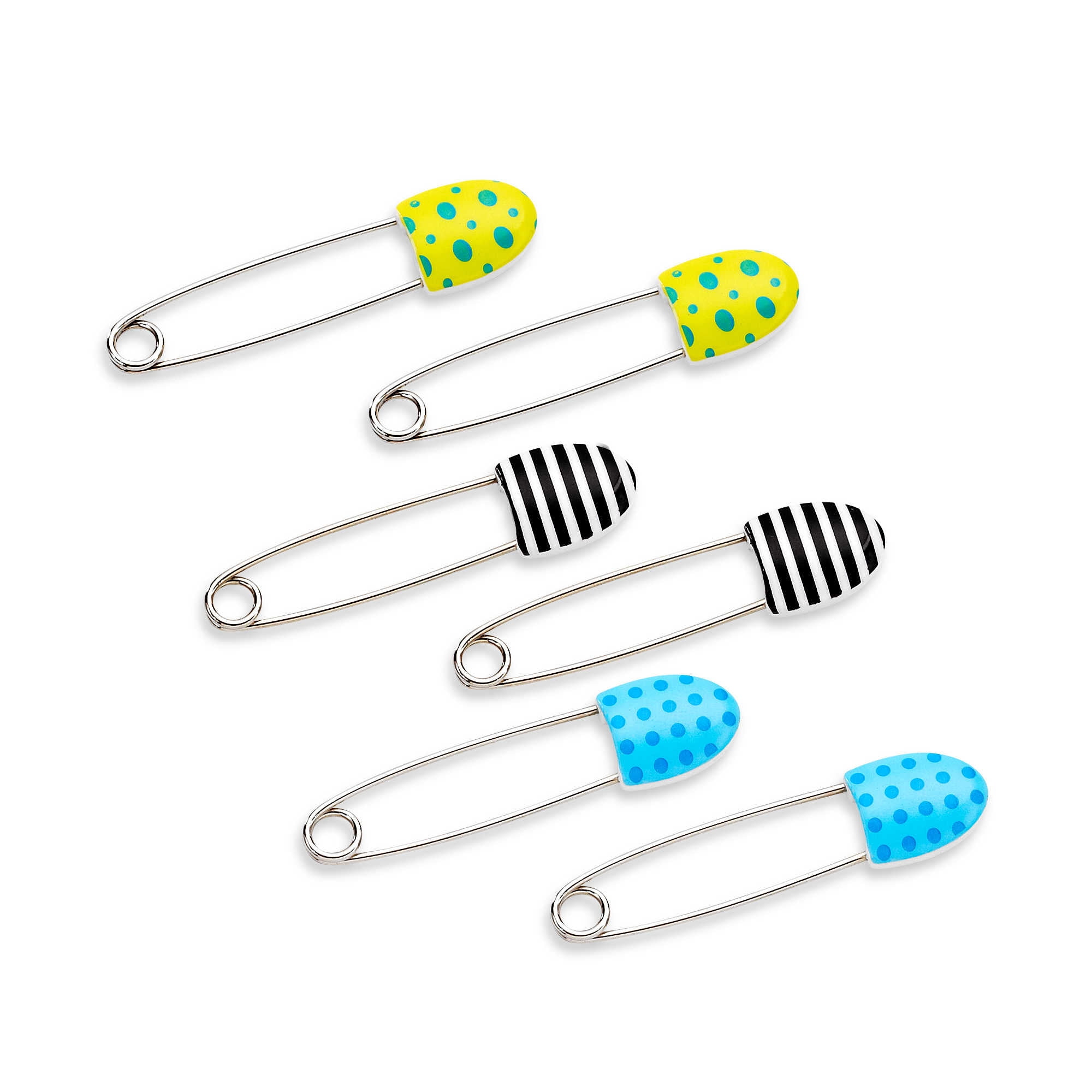 Sassy Deco Diaper Pins, 6 pack