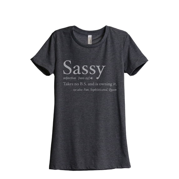 Sassy Definition Women's Fashion Relaxed T-Shirt Tee Charcoal Grey X-Large
