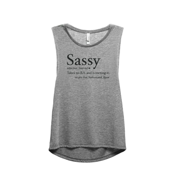 Sassy Definition Women's Fashion Sleeveless Muscle Workout Yoga Tank Top Heather Grey Grey Medium
