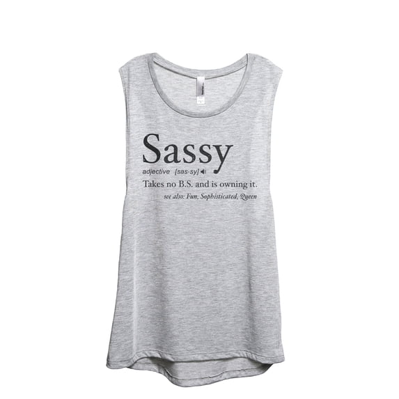 Sassy Definition Women's Fashion Sleeveless Muscle Workout Yoga Tank Top Sport Grey X-Large