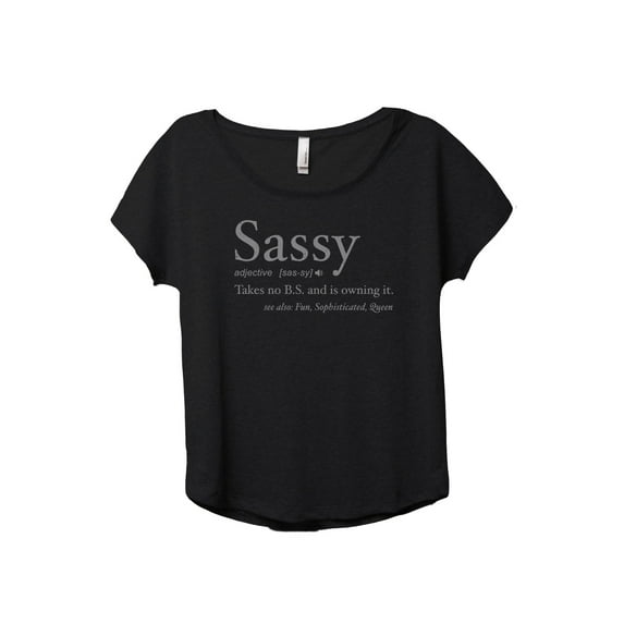 Sassy Definition Women's Fashion Slouchy Dolman T-Shirt Tee Heather Black Small