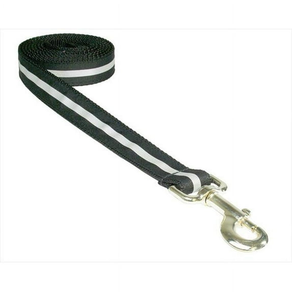 Sassy Dog Wear 6 ft. Large Reflective Black Dog Leash: 1 wide 6ft length - Made in USA