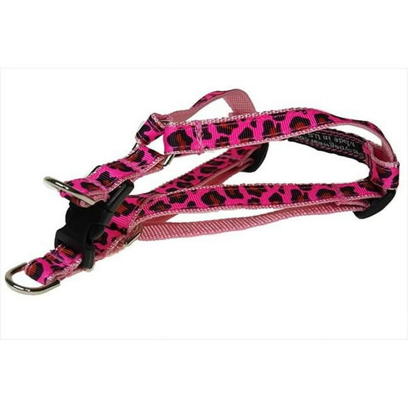 Sassy Dog Wear LEOPARD-FRUIT PUNCH1-H Leopard Dog Harness- Pink - Extra Small