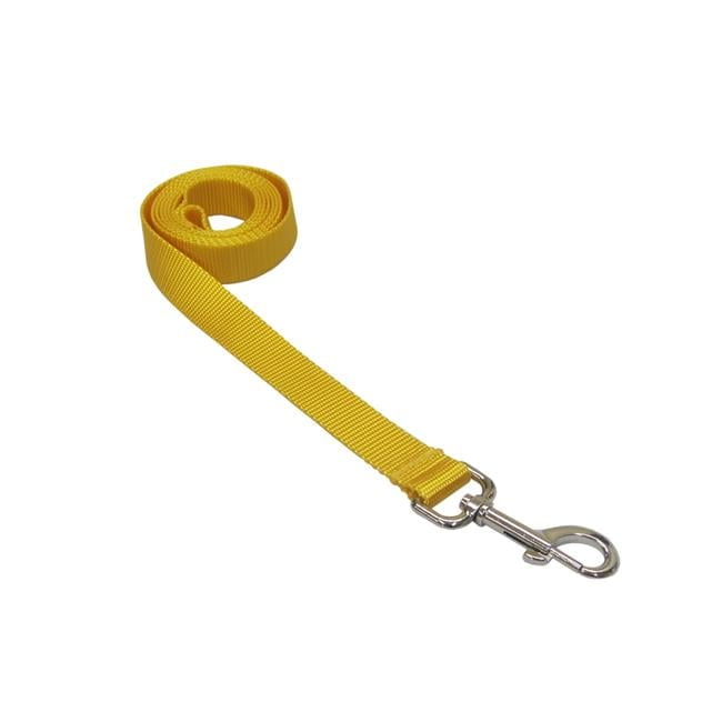 Sassy Dog Wear SOLID YELLOW LG-L Nylon Webbing Dog Leash - Large - Yellow