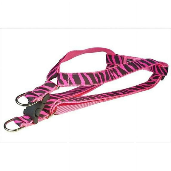Sassy Dog Wear ZEBRA-PINK4-H Zebra Dog Harness- Pink - Large