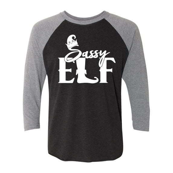 Sassy Elf Unisex 3/4 Sleeve Baseball Raglan Tee