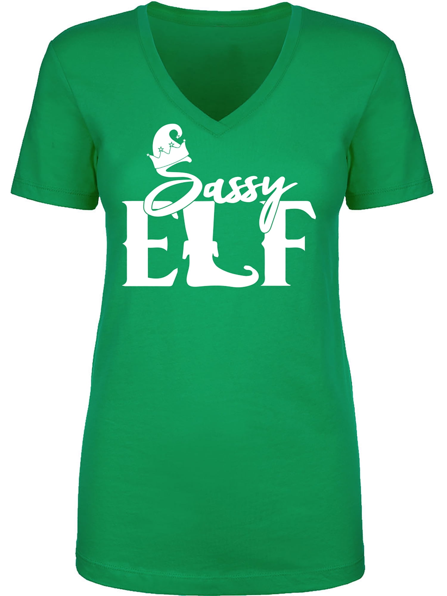 Sassy Elf Womens V-Neck T-Shirt