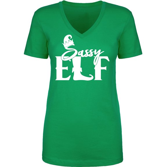 Sassy Elf Womens V-Neck T-Shirt