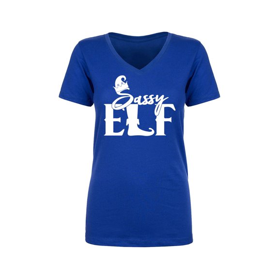 Sassy Elf Womens V-Neck T-Shirt