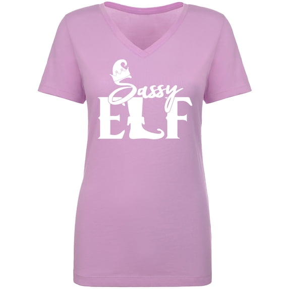 Sassy Elf Womens V-Neck T-Shirt