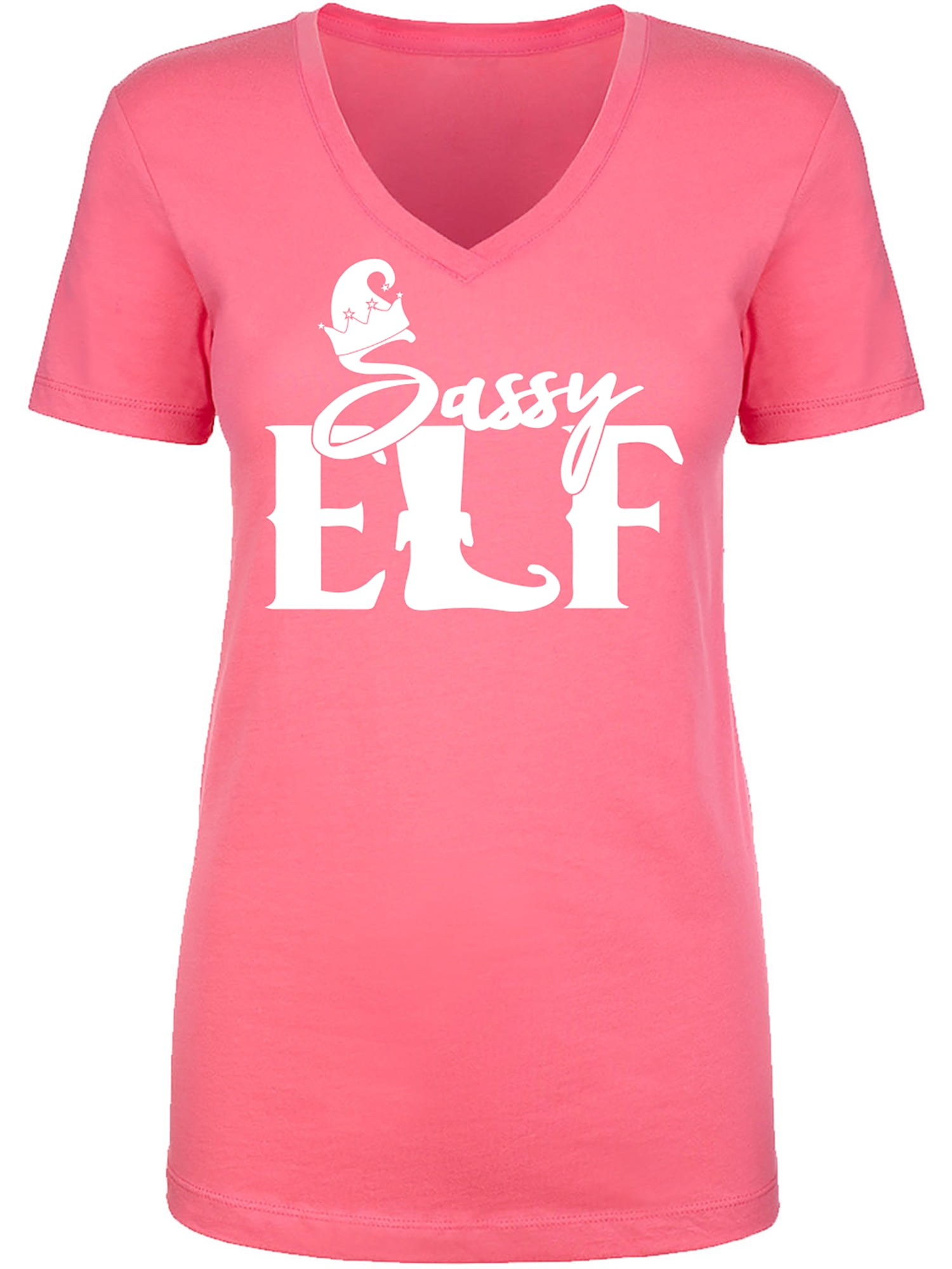 Sassy Elf Womens V-Neck T-Shirt