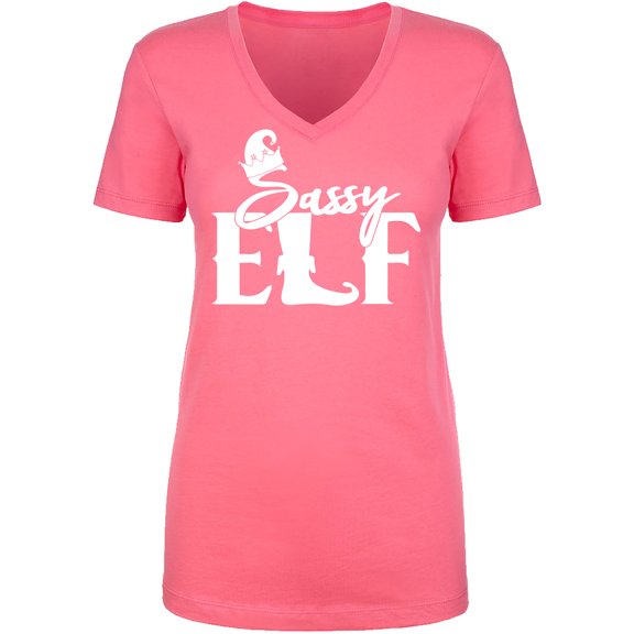 Sassy Elf Womens V-Neck T-Shirt