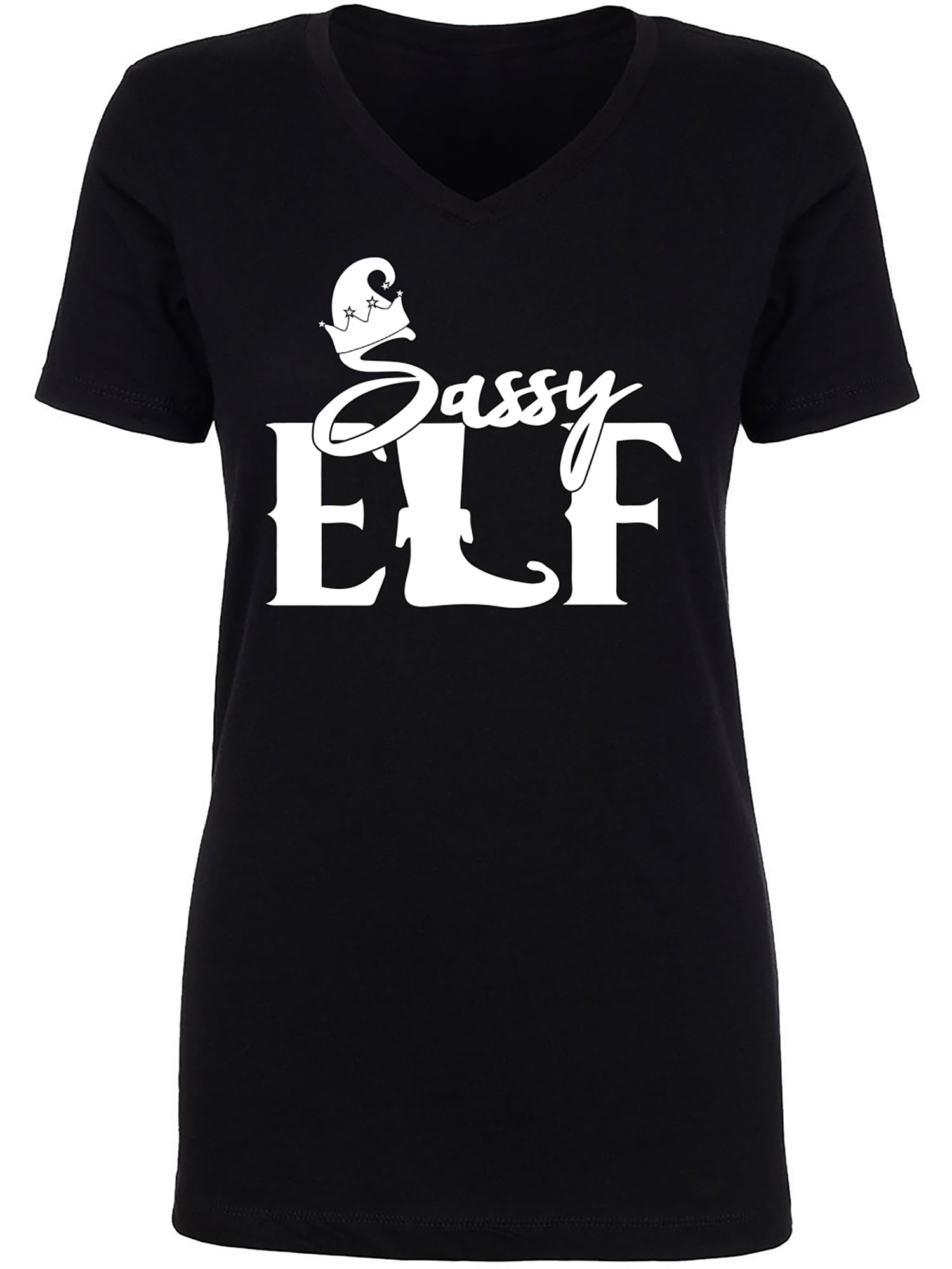 Sassy Elf Womens V-Neck T-Shirt