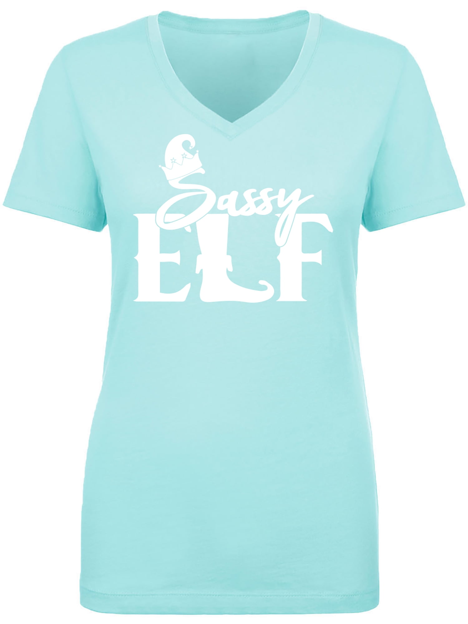 Sassy Elf Womens V-Neck T-Shirt