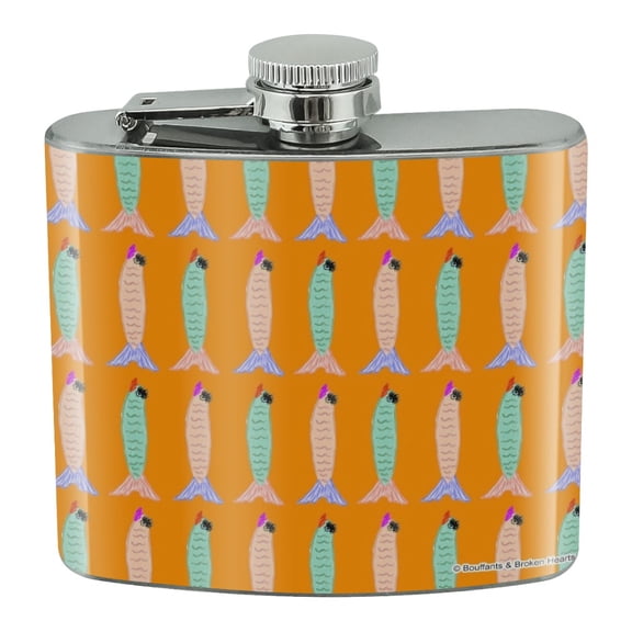 Sassy Fishies Stainless Steel 5oz Hip Drink Kidney Flask