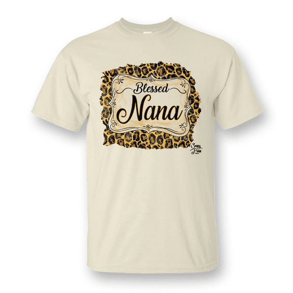 Sassy Frass Blessed Nana Leopard Front Print Bright Girlie T Shirt