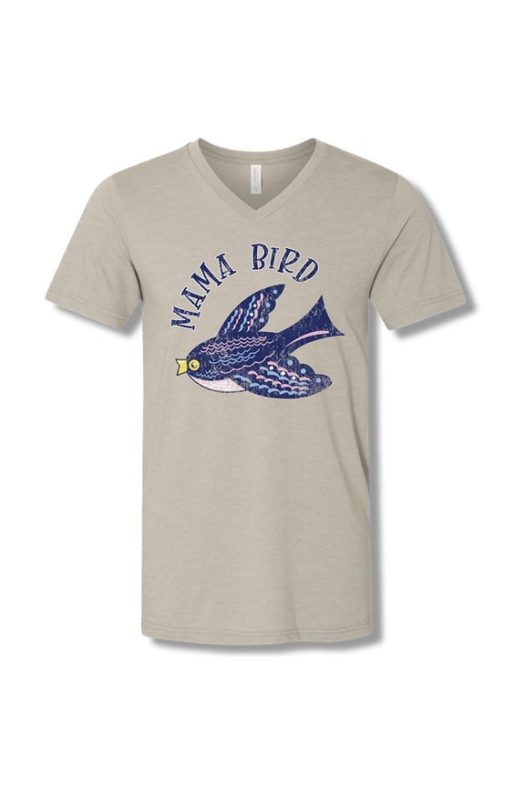 Sassy Frass Mama Bird V-Neck Canvas T-Shirt