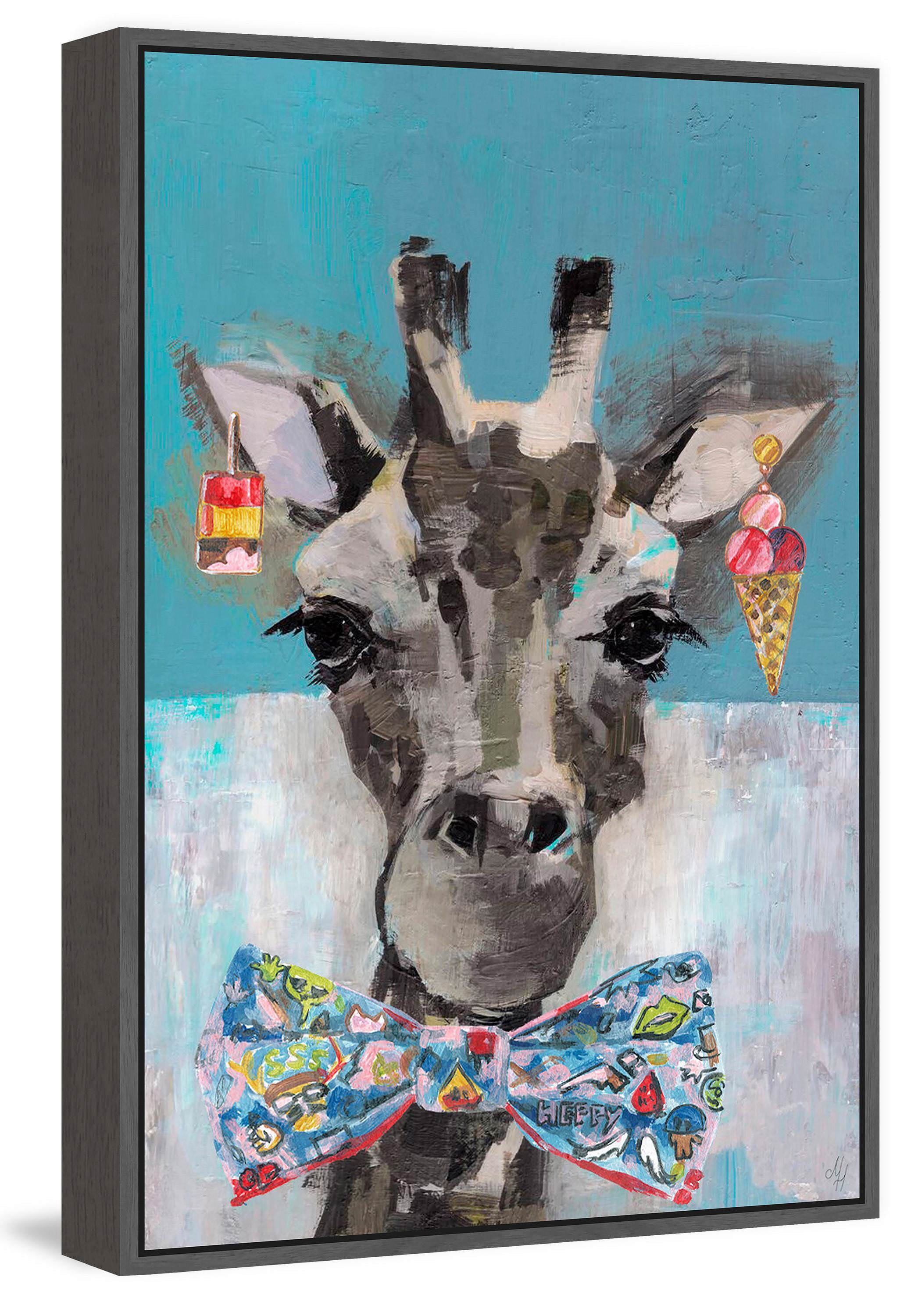 Sassy Giraffe Floater Framed Painting Print on Canvas