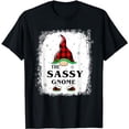 thumbnail image 1 of Sassy Gnome Family Matching Plaid Xmas Gnomes Pajama T-Shirt, 1 of 3