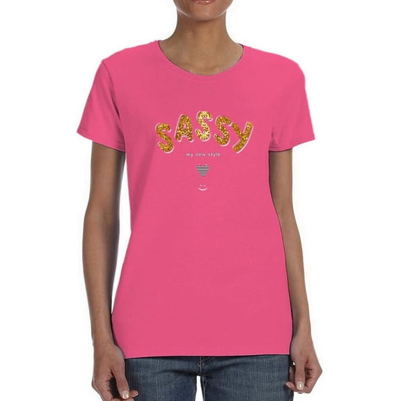 Sassy Gold Banner Shaped T-Shirt Women -Image by Shutterstock, Female XX-Large