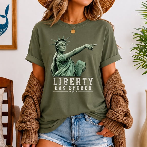 Sassy Liberty Has Spoken Shirt, Pointing Statue of Liberty Tee, Don't You Point at Me Funny Attitude Graphic T-Shirt