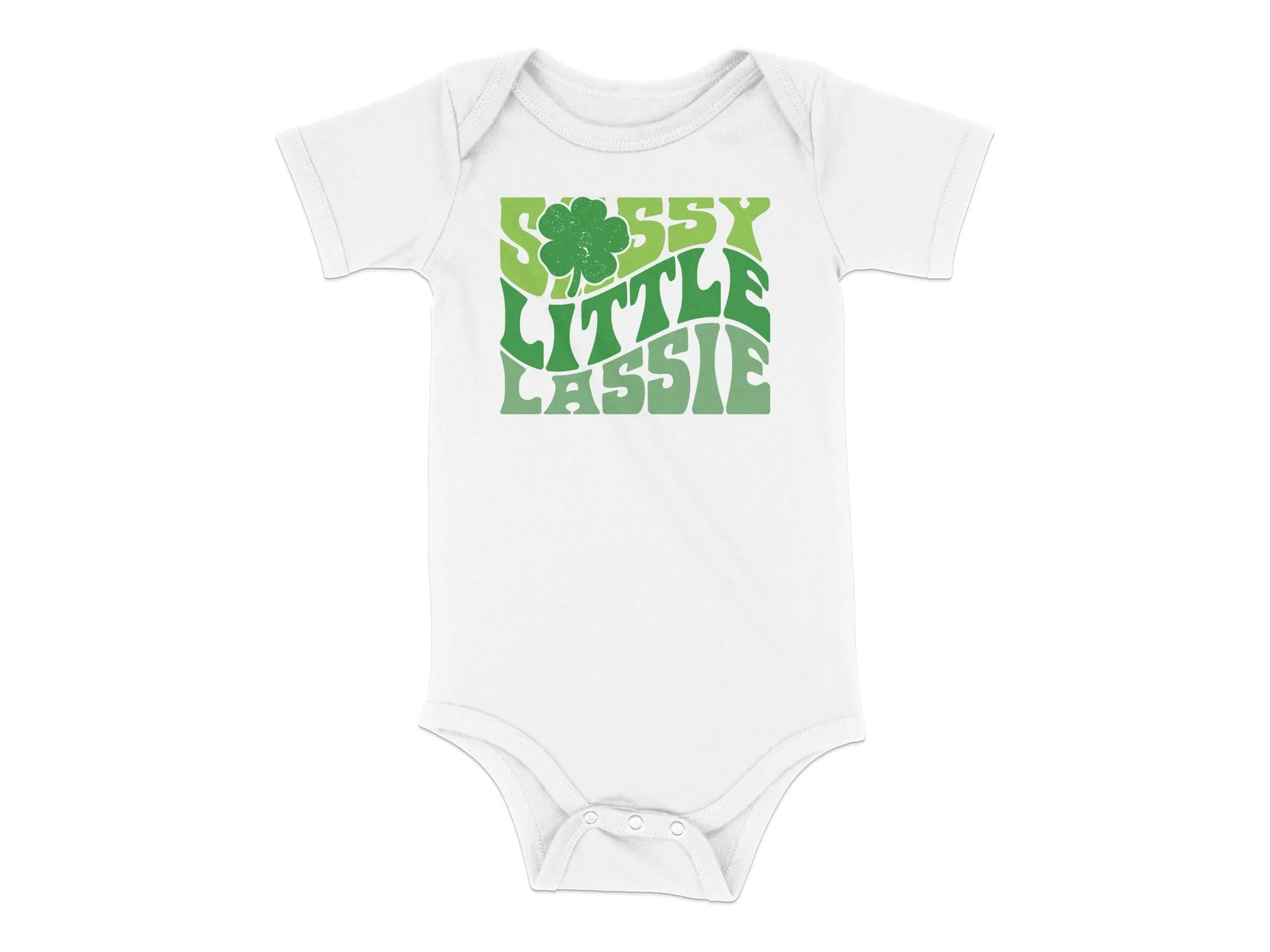 Sassy Little Lassie Onesie, St. Patrick's Day Baby Outfit, Irish Shamrock Baby Bodysuit, Green Clover Infant Clothing, Newborn Gift