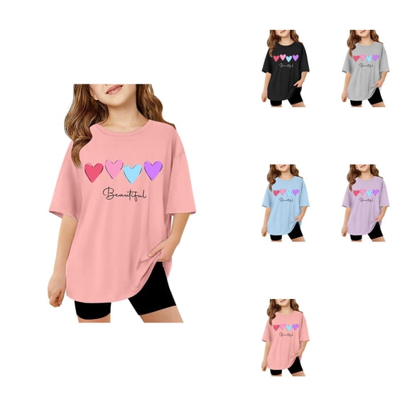 Sassy Little Soul Girls Shirts Short Sleeve Summer Oversized Letter Tops Casual Crewneck Basic Tees