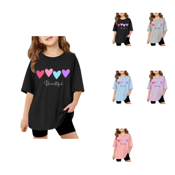 Sassy Little Soul Girls Shirts Short Sleeve Summer Oversized Letter Tops Casual Crewneck Basic Tees