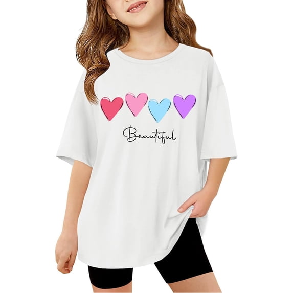 Sassy Little Soul Girls Shirts Short Sleeve Summer Oversized Letter Tops Casual Crewneck Basic Tees