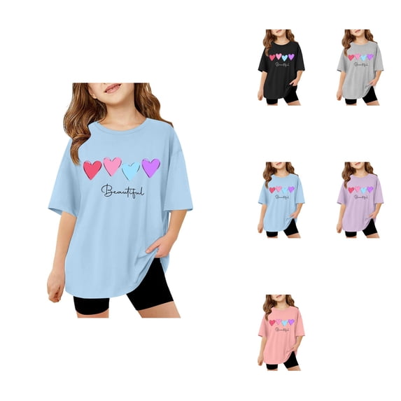 Sassy Little Soul Girls Shirts Short Sleeve Summer Oversized Letter Tops Casual Crewneck Basic Tees
