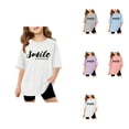 thumbnail image 1 of Sassy Little Soul Girls Short Sleeve Oversized T-Shirt with Letter Print, Casual Crewneck Basic Top for Summer, Ages 3-14, 1 of 6
