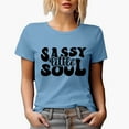thumbnail image 1 of Sassy Little Soul, Groovy Retro Wavy Text Merch Gift, Baby Blue T-Shirt, 3XL, 1 of 5