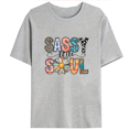 thumbnail image 1 of Sassy Little Soul Leopard Print Tshirts Western Floral & Plaid Graphic Tees Casual Short Sleeve Tops Cotton Shirts for Daily Outfits Gray,2XL, 1 of 5