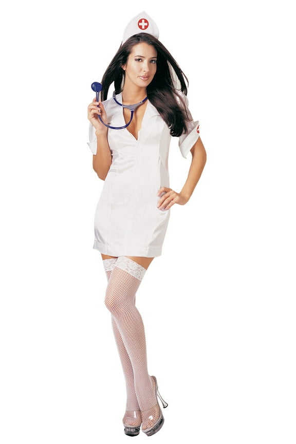 Sassy Nurse with Headpiece Women's Adult Halloween Costume