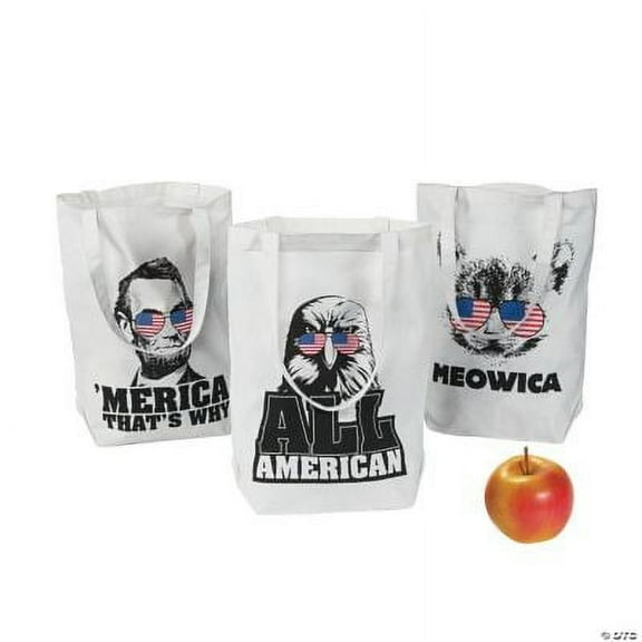 Sassy Patriotic Tote Bags - Favor Bagss - 6 Pieces