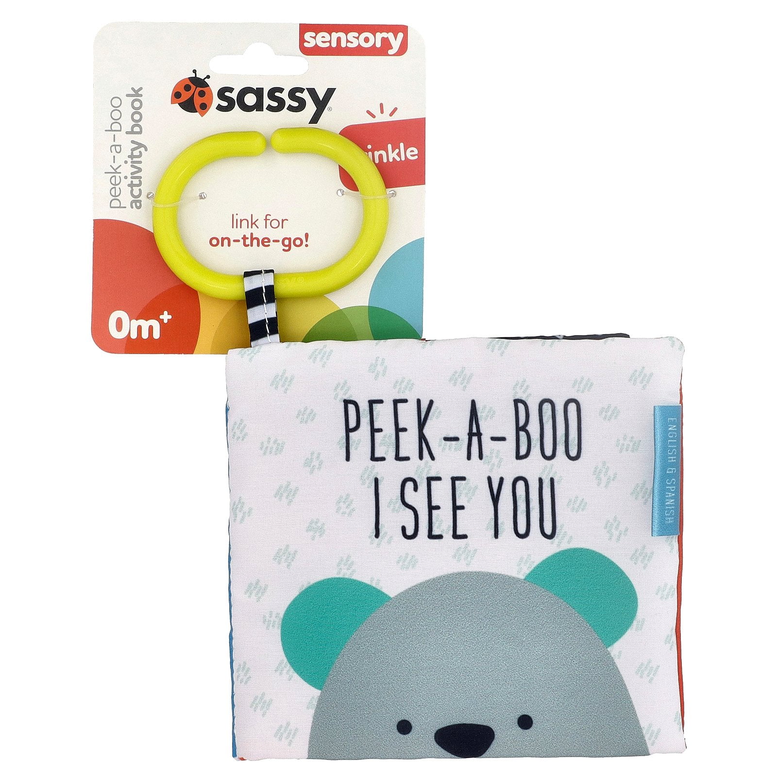 Sassy Peek-a-Boo Activity Book with Attachable Link for on-The-Go