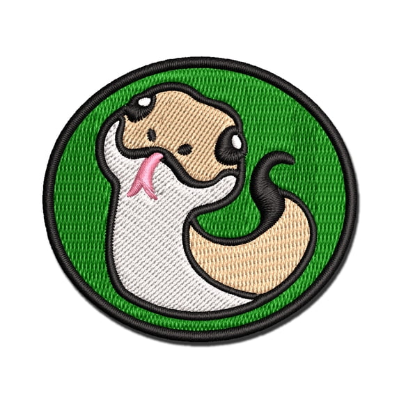 Sassy Snake with Tongue Sticking Out Applique Multi-Color Embroidered Iron-On Patch - 2.5 Inch Small
