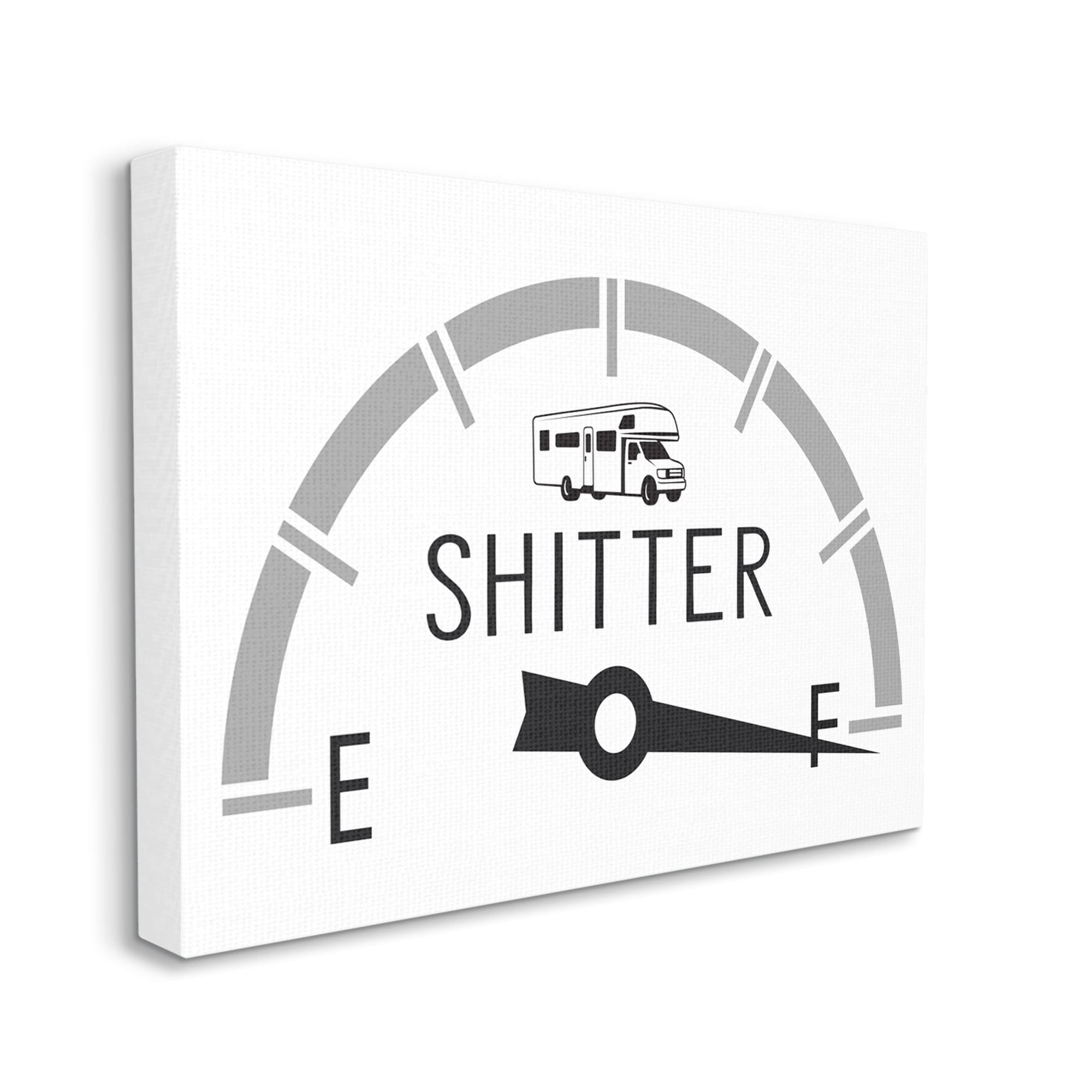 Stupell Industries Sassy Toilets Full Bathroom Humor RV Fuel Gauge,24 x 30,Designed by Lettered and Lined