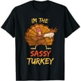 thumbnail image 1 of Sassy Turkey Matching Family Group Thanksgiving Party Pajama T-Shirt, 1 of 4
