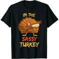 thumbnail image 1 of Sassy Turkey Matching Family Group Thanksgiving Party Pajama T-Shirt, 1 of 3